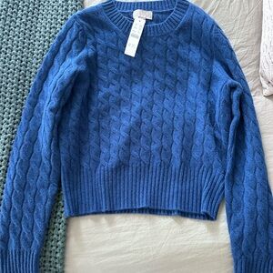 J Crew cable knit cashmere sweater (nwt)